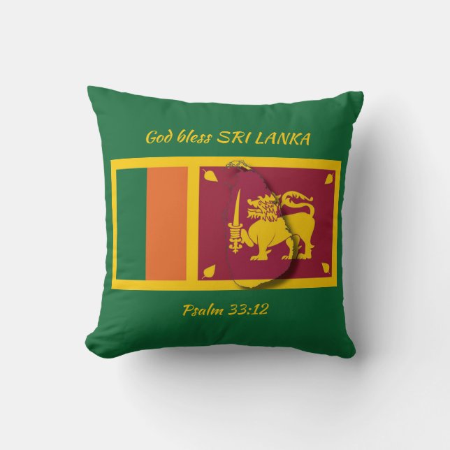 SRI LANKA FLAG Patriottische scripts Aangepast GRO Kussen (Voorkant)
