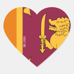 Sri Lanka Flag Splendid Patriotic Hart Sticker