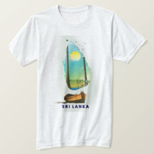 Sri Lanka geïllustreerde kaart toerisme poster. T-shirt