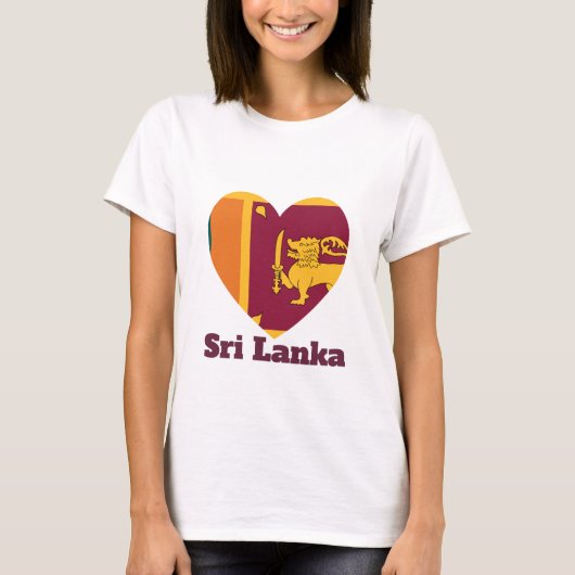Sri Lanka Heart Flag T-shirt (Voorkant)