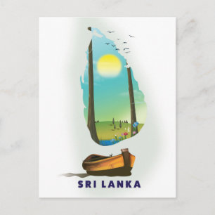 Sri Lanka illustreerde het poster van kaarttoerism Briefkaart