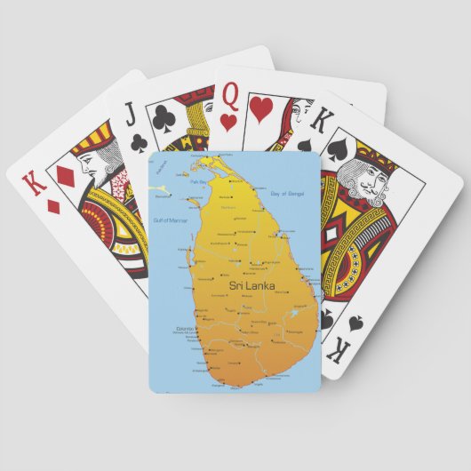 Sri Lanka-kaart Pokerkaarten (Achterkant)