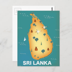 Sri Lanka kaart reisposter