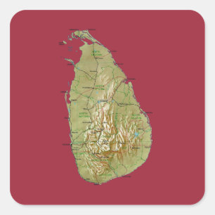 Sri Lanka Kaart Sticker