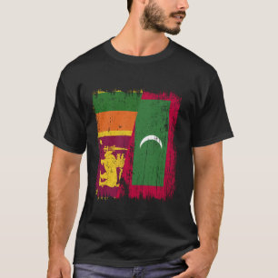 Sri Lanka Malediven Halve Vlag Sri Lankaanse Maldi T-shirt