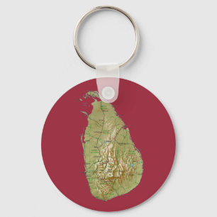 Sri Lanka Map Sleutelhanger