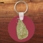 Sri Lanka Map Sleutelhanger (Voorkant)