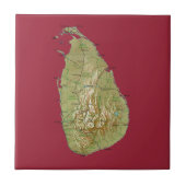 Sri Lanka Map Tile Tegeltje (Voorkant)