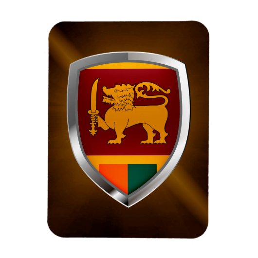 Sri Lanka Metallic Emblem Magneet (Verticaal)