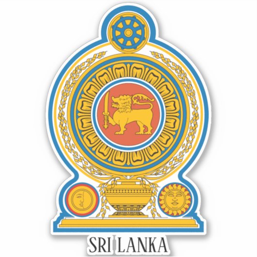 Sri Lanka National Emblem Patriotic Sticker (Voorkant)