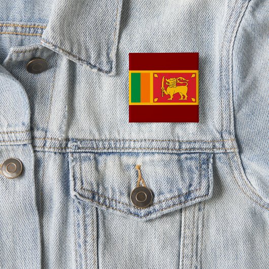 Sri Lanka National Flag Lion Symbol Vierkante Button 5,1 Cm