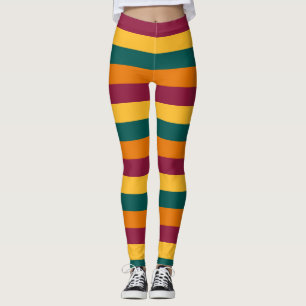 Sri Lanka Nationale vlag Kleuren horizontaal gestr Leggings