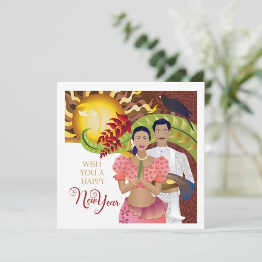 Sri Lanka Nieuwjaarsviering Save The Date (Staand voorkant)