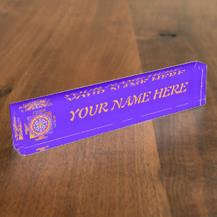 Sri Lanka - Ontwerp van het hindoeïstische symbool Naambordje