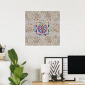 Sri Lanka / Sri Chakra in kleur op canvas Poster (Thuiskantoor)