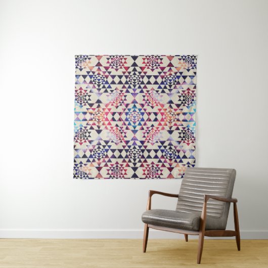 Sri Lanka / Sri Chakra Pattern - Verf textuur Wandkleed (In situ)