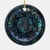 Sri Lanka, Sri Lanka, Sri Lanka, Abalone Shell en Keramisch Ornament (Achterkant)