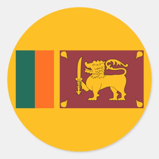 Sri Lanka - Sri Lankaanse vlag Ronde Sticker (Voorkant)