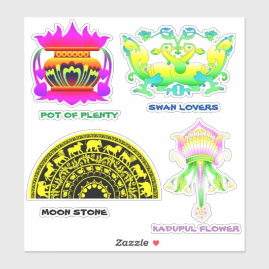 Sri Lanka — Traditionele sticker verpakking (Vel)