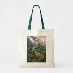 Sri Lanka Trein Illustratie Reis Kunst Vintage Tote Bag