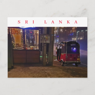 Sri Lanka tuk tuk 's nachts uitzicht briefkaart
