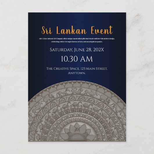 Sri Lanka uitnodiging ontwerp (Voorkant)