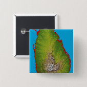 Sri Lanka Vierkante Button 5,1 Cm (Voorkant /achterkant)