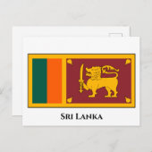 Sri Lanka vlag Briefkaart (Voorkant / Achterkant)