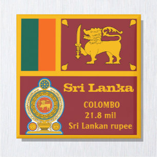 Sri Lanka vlag en Vajra Emblem, sport- en sportfan Magneet
