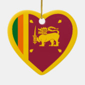 Sri Lanka vlag Heart Keramisch Ornament (Achterkant)