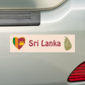 Sri Lanka vlag Heart + Map Bumpersticker (Op auto)