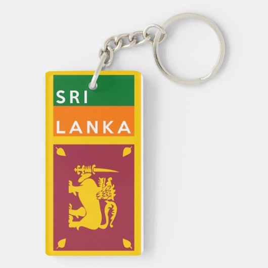 sri lanka vlag naam land sleutelhanger (achterkant)