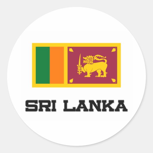 Sri Lanka vlag Ronde Sticker (Voorkant)