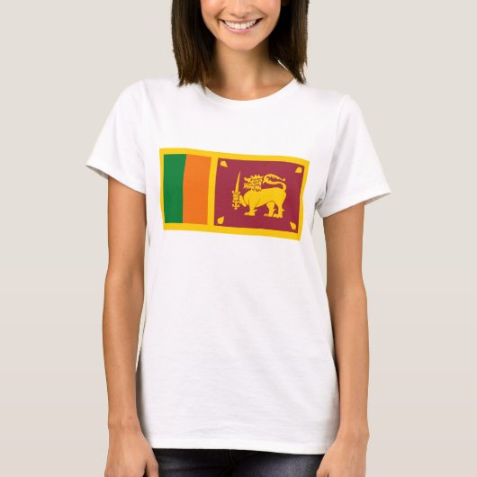 Sri Lanka vlag x kaart T-Shirt (Voorkant)