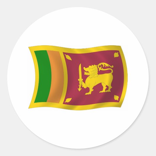 Sri Lanka-vlaggen ticker Ronde Sticker (Voorkant)