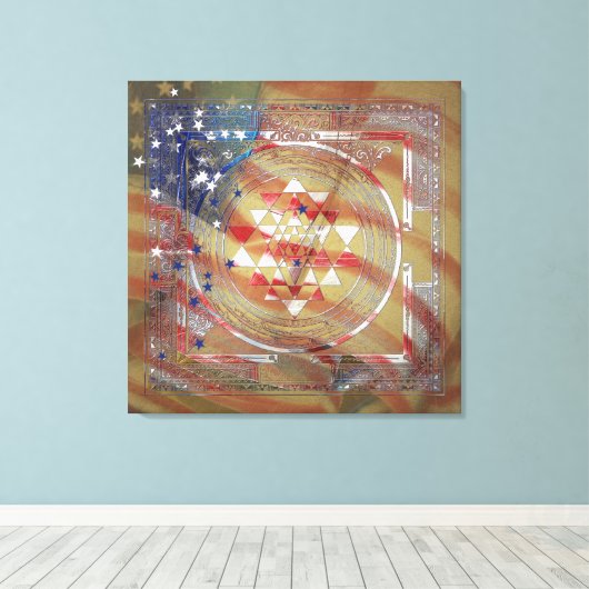 Sri Lanka voor Amerika - Geëmpeld Canvas (Insitu (Houten vloer))