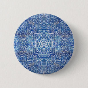 Sri Lanka / Waterverf Sri Lanka Ronde Button 5,7 Cm