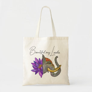 Sri Lankaanse geschenken met olifant en lotus Tote Bag