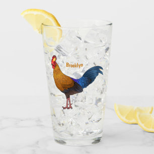 Sri Lankaanse junglehoender vogel cartoon illustra Glas