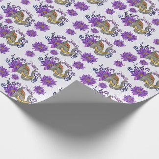 Sri Lankaanse souvenirs met olifant en lotus Cadeaupapier