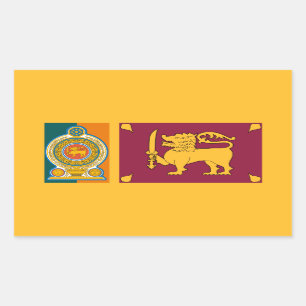 Sri Lankaanse vlag & embleem, vlag van Sri Lanka Rechthoekige Sticker