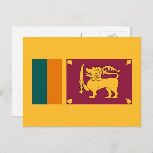 Sri Lankaanse vlag, vlag van Sri Lanka Briefkaart (Voorkant / Achterkant)