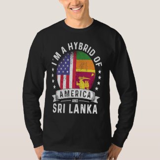 Sri Lankan American Patriot Grown  Flag Humor T-shirt
