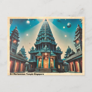 Sri Mariamman Temple Singapore Vintage Reizen Briefkaart