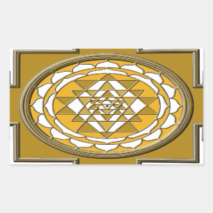 Sri Yantra Bronze Rechthoekige Sticker