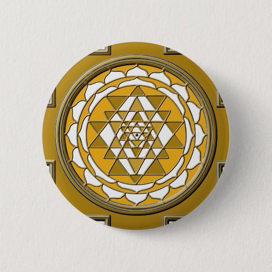 Sri Yantra Bronze Ronde Button 5,7 Cm (Voorkant)