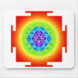 Sri Yantra/Chakra/Regenboog Muismat