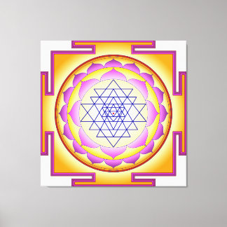 Sri Yantra Chakra Shiva Shakti Navayoni Godin Canvas Afdruk