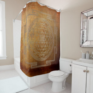 Sri Yantra en cuivre - Rideau de douche