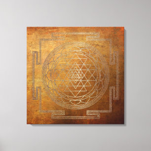Sri Yantra en cuivre - toile enveloppée
